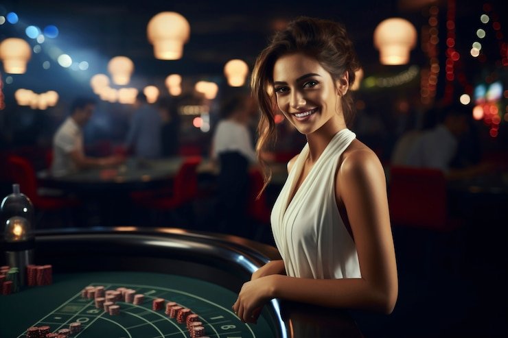 Live dealer at 7mmbet Buku Mimpi blackjack table with multi-camera broadcast setup